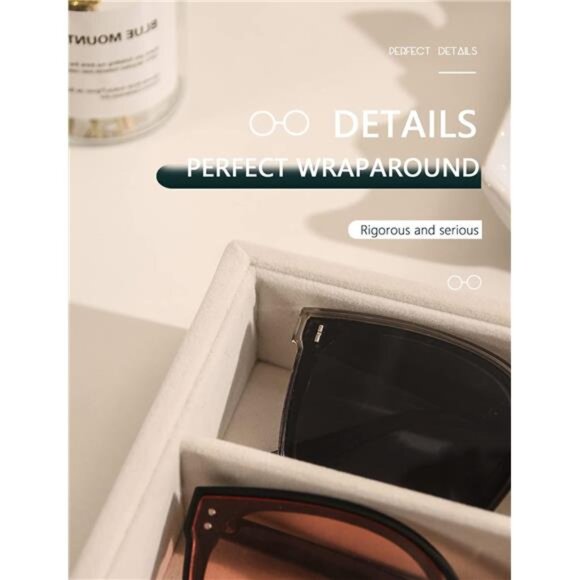 Sunglass Organizer Tray, Beige Velvet Glasses Organizer Trays,Eyeglasses Watches - Picture 6 of 7